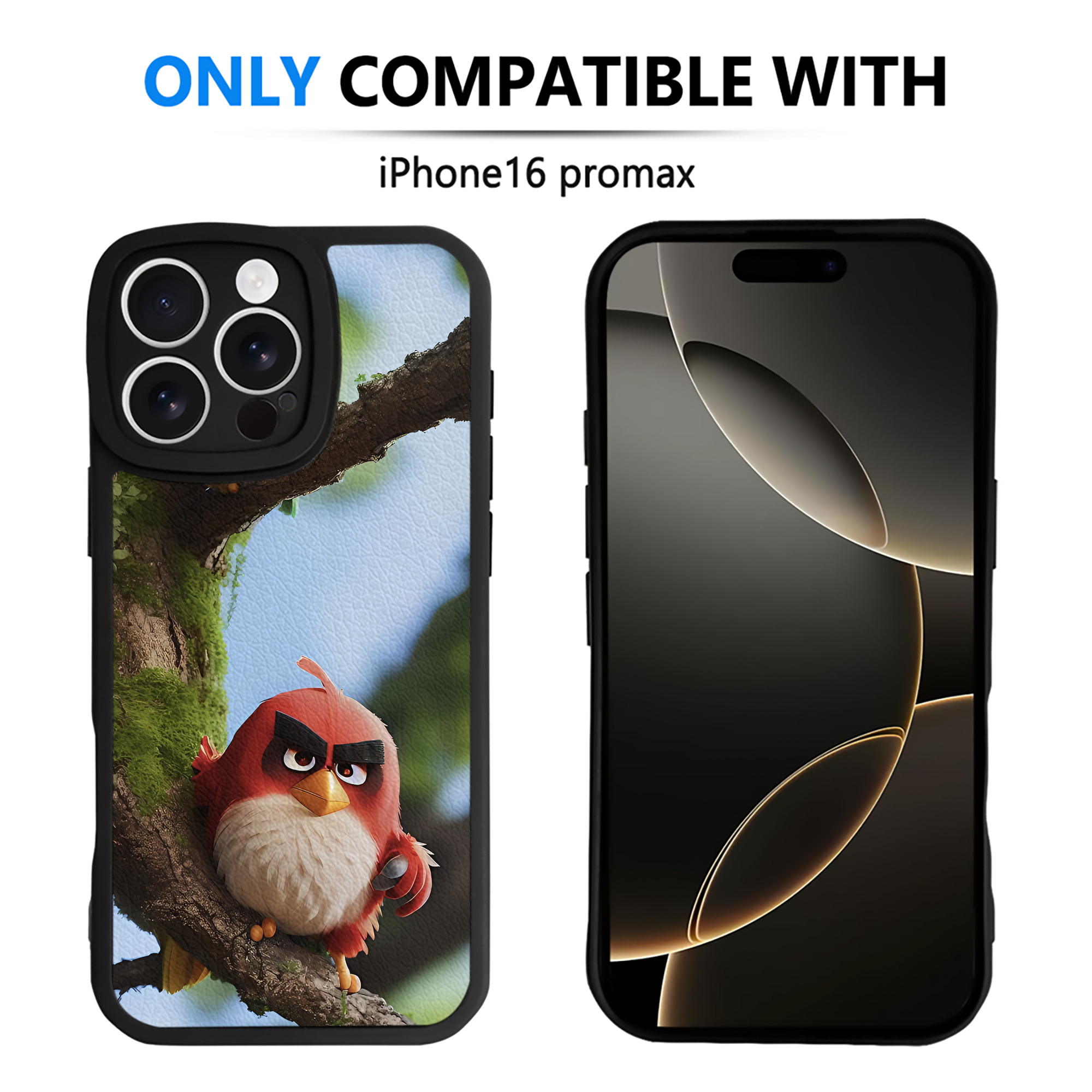 （画像用） Angry Birds アングリーバード 【iPhone 16シリーズ対応】シリコンスマホケース（レザー調） 材質：シリコン